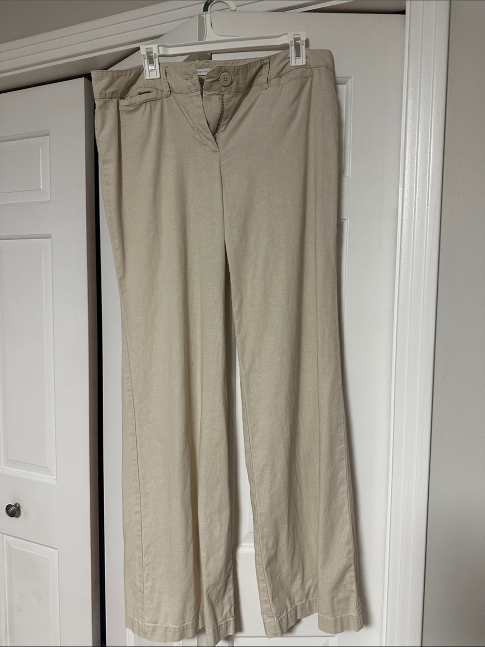 New York & Company Beige Wide-Leg Pants